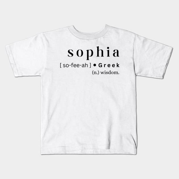 Sophia Kids T-Shirt by MajesticWords